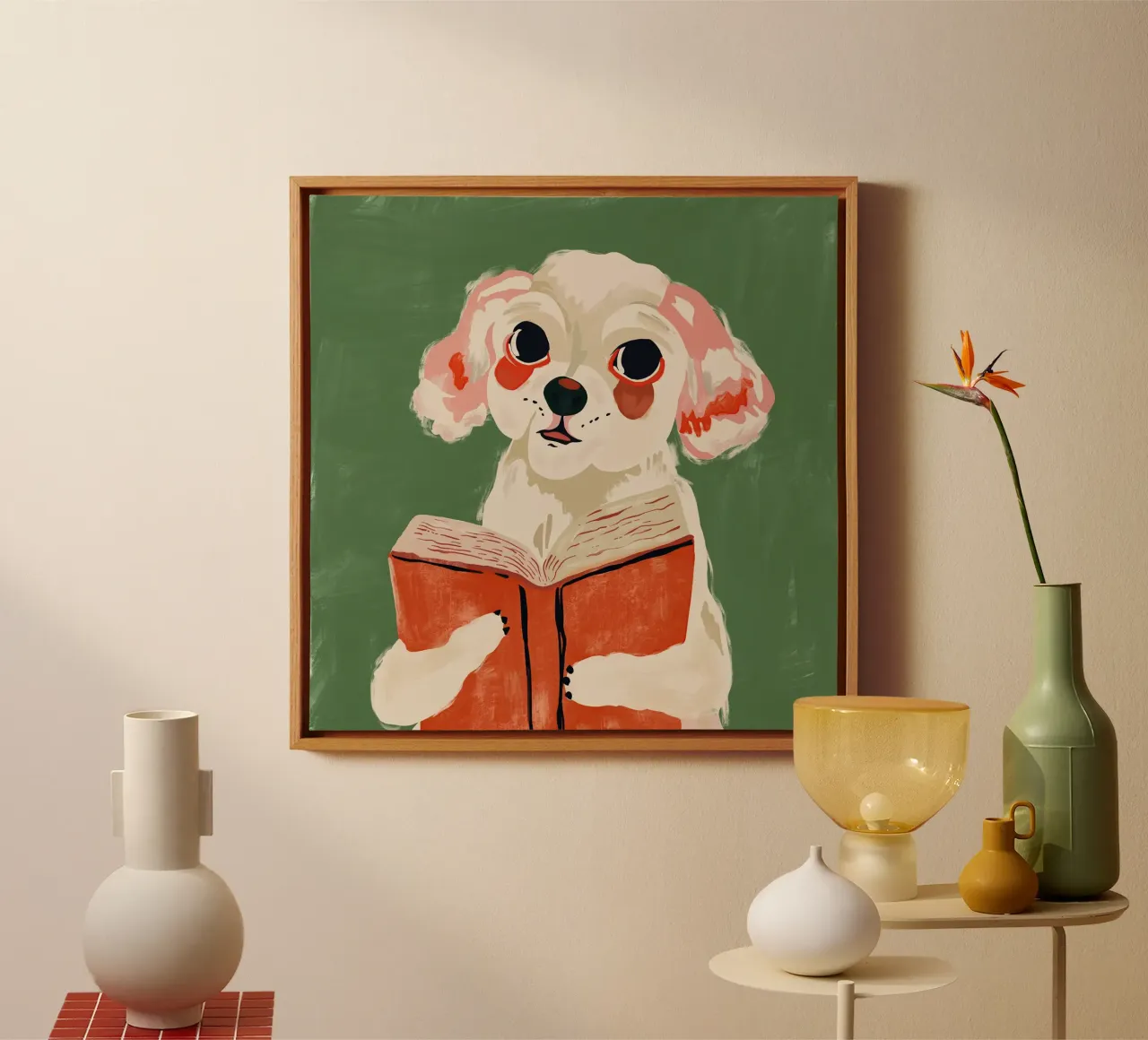 Cucciolo libresco tela da ArtsySesta
