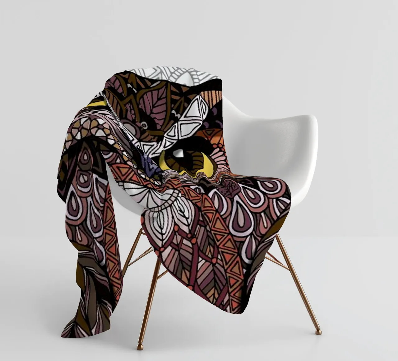 Great Horned Owl fleece blanket by Angelika Parker