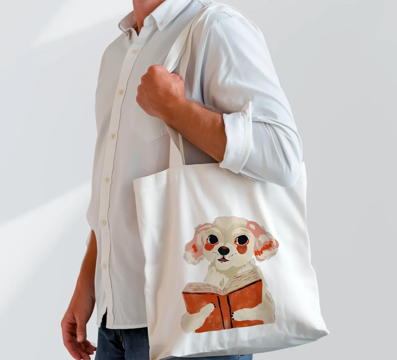 Cucciolo libresco borsa in juta da ArtsySesta