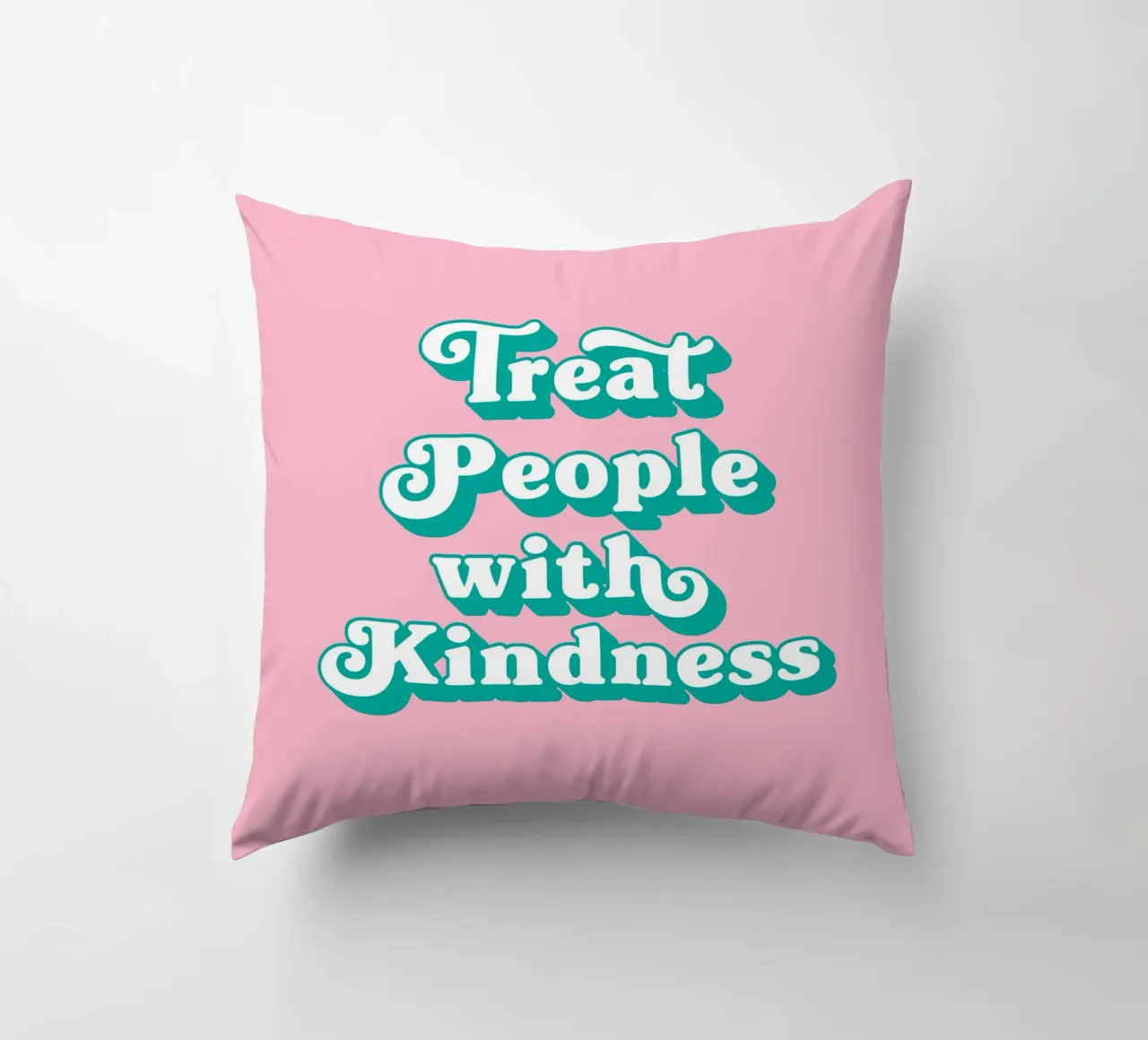 Treat people with kindness quote (Pink Tone) decorative cushion by Paigaam Studio