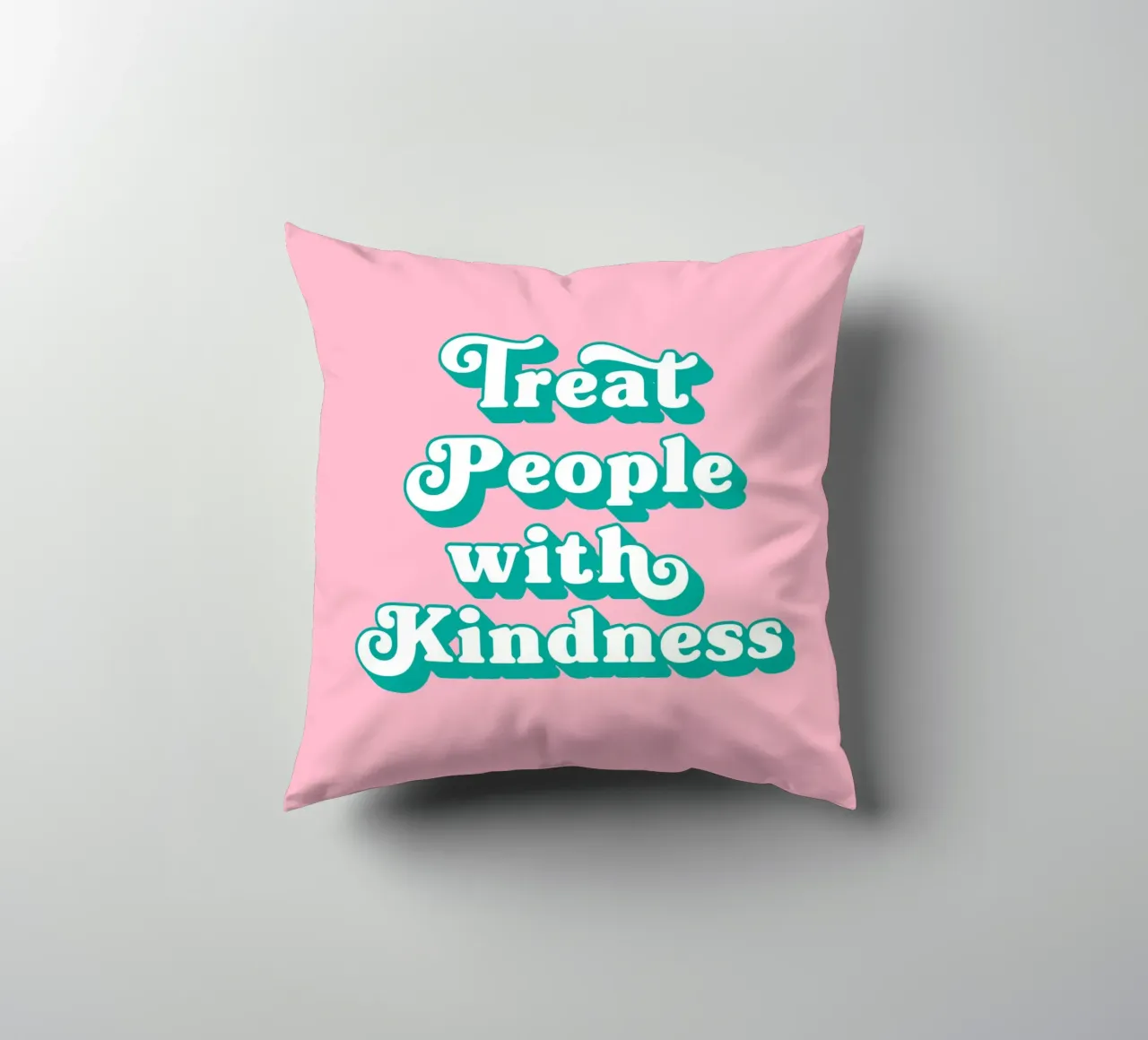 Treat people with kindness quote (Pink Tone) decorative cushion by Paigaam Studio
