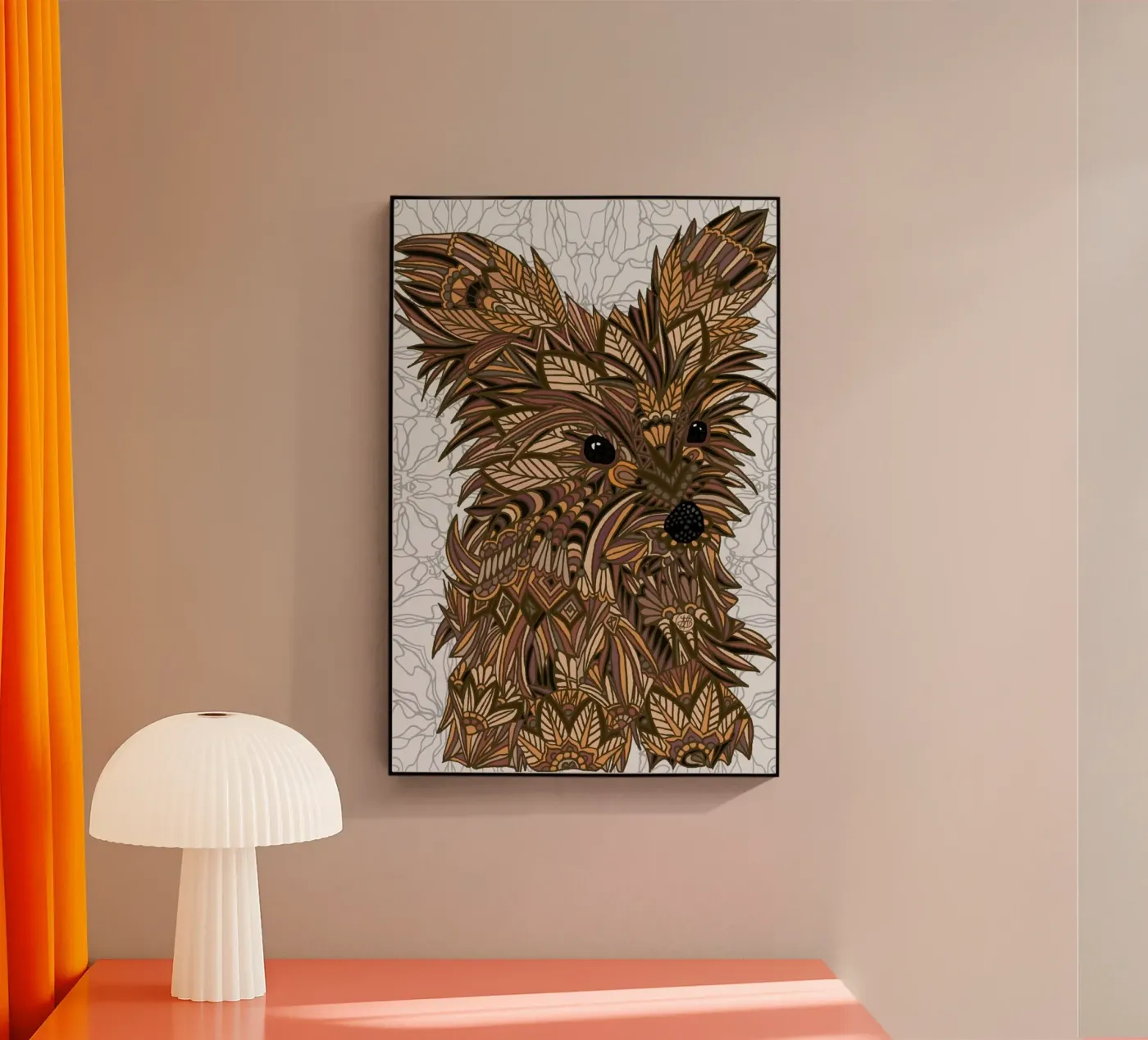 Yorkie acryl van Angelika Parker