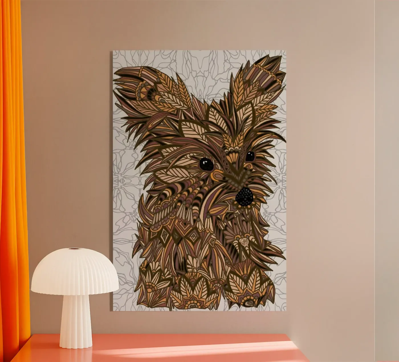 Yorkie acryl van Angelika Parker