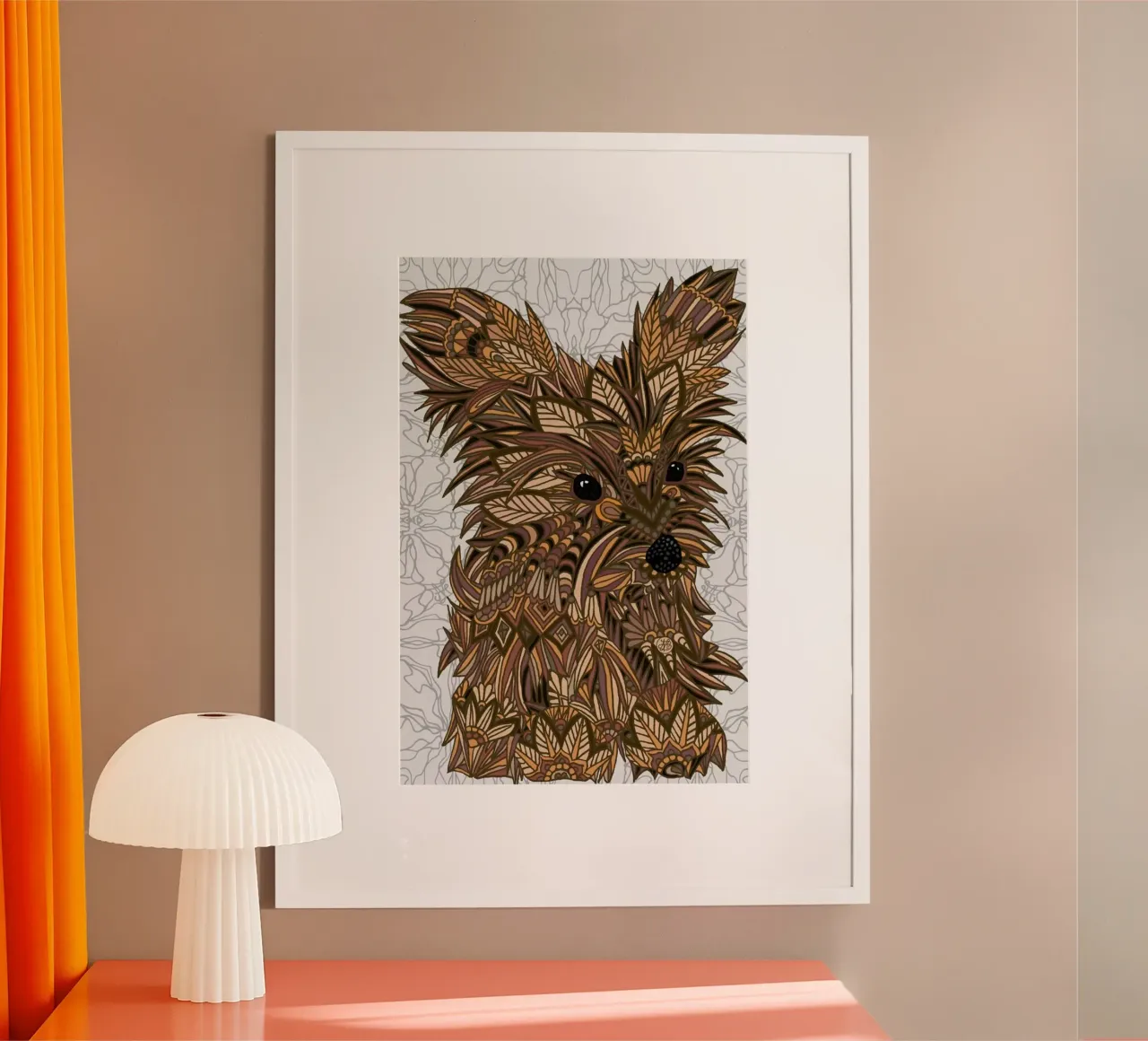 Yorkie poster con telaio in plastica da Angelika Parker