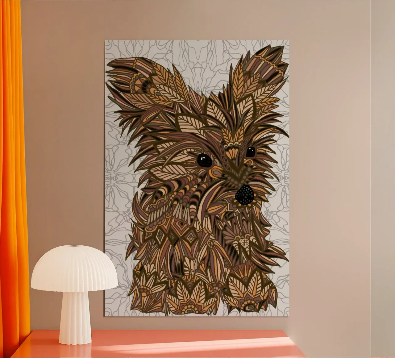 Yorkie poster con telaio in plastica da Angelika Parker