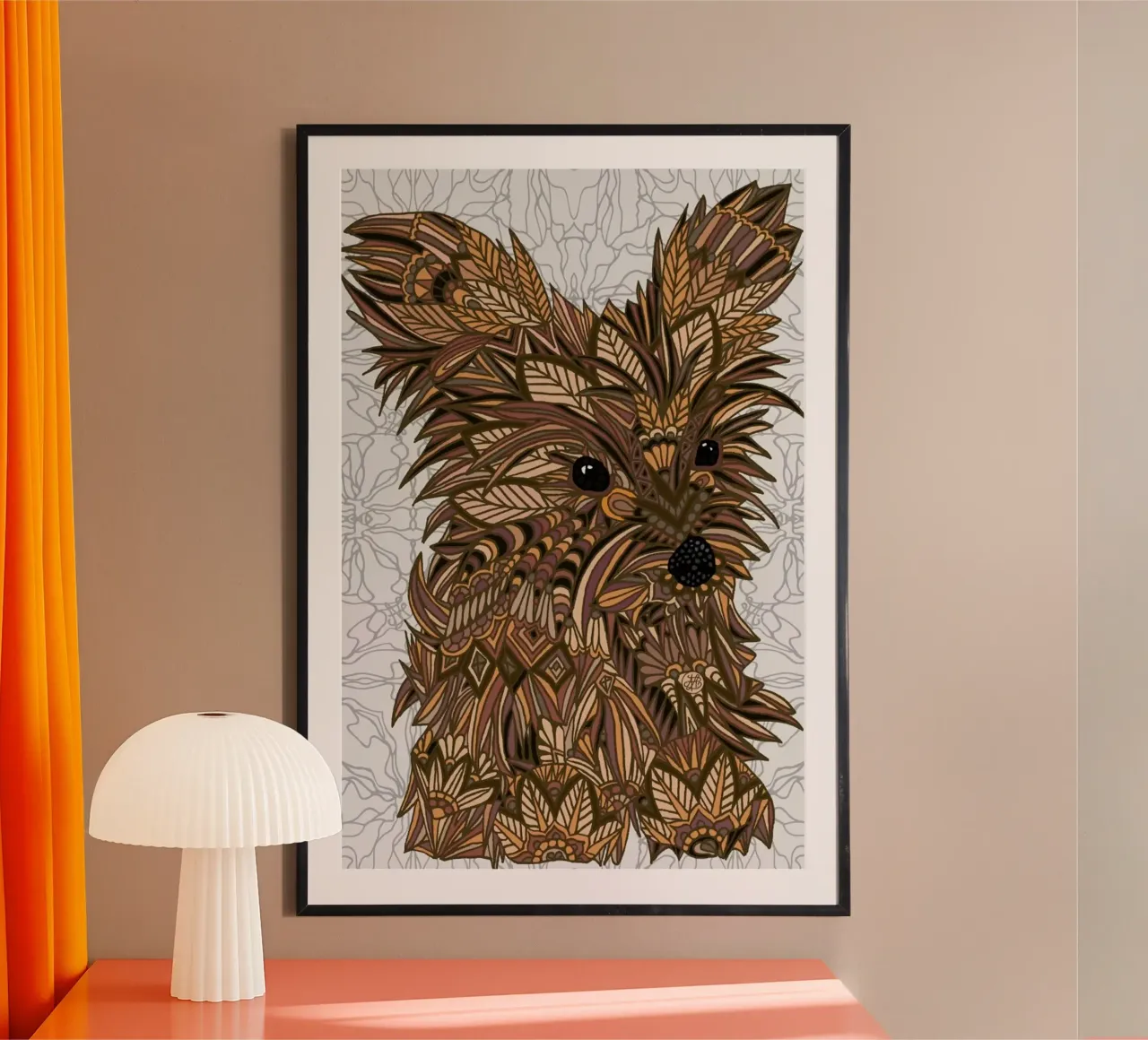 Yorkie poster con telaio in plastica da Angelika Parker