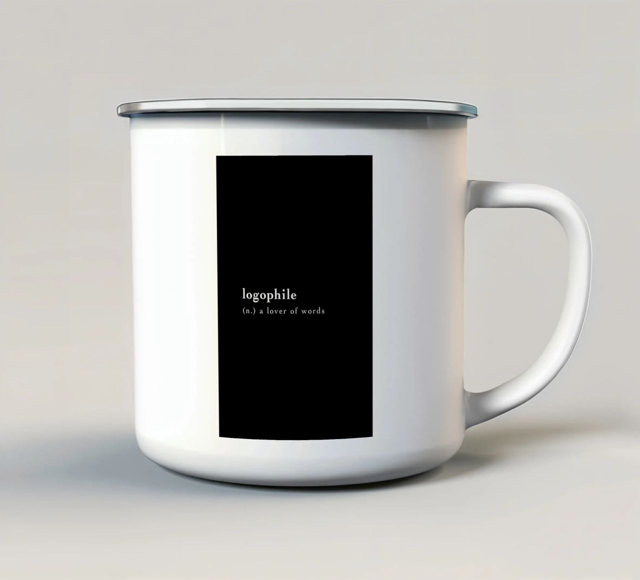 Logophile tazza in smalto da Studio One