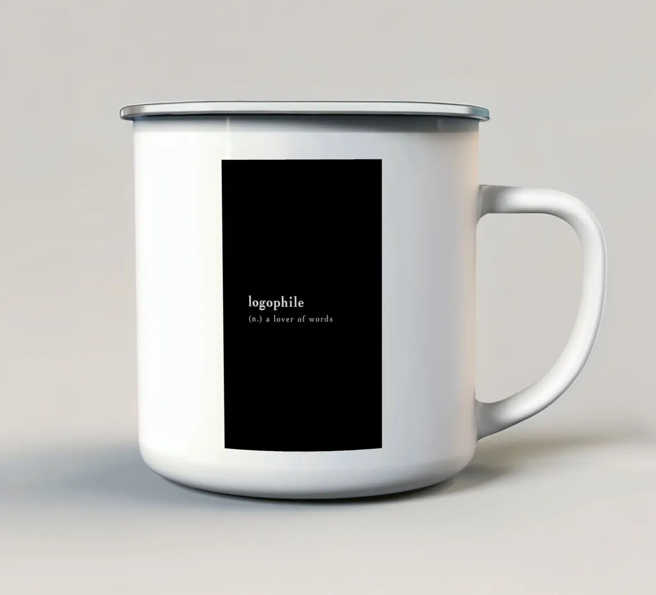 Logophile taza de esmalte de Studio One