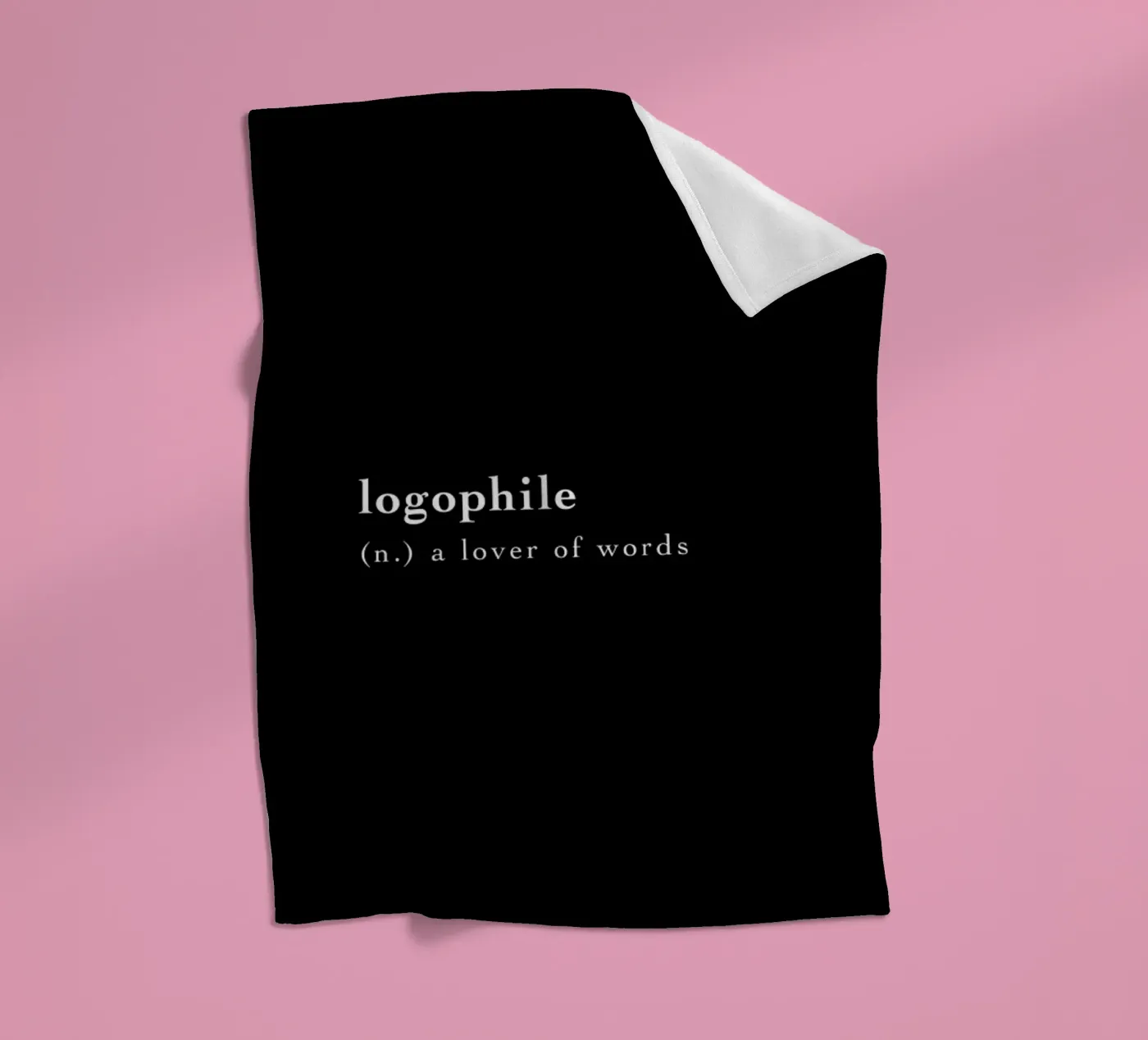 Logophile fleece blanket by Studio One