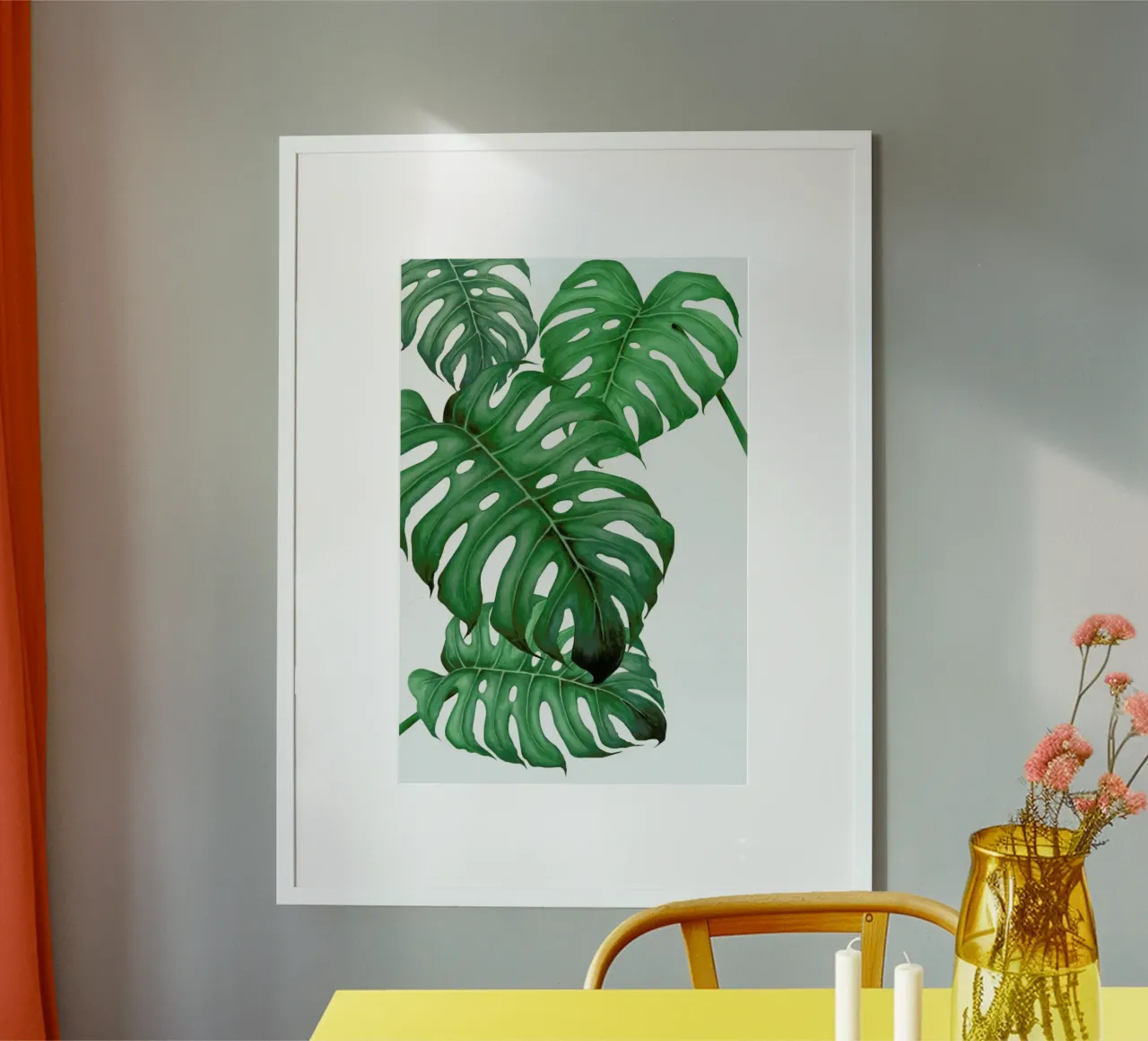 Tropical No. 2 poster with aluminum frame by typealive