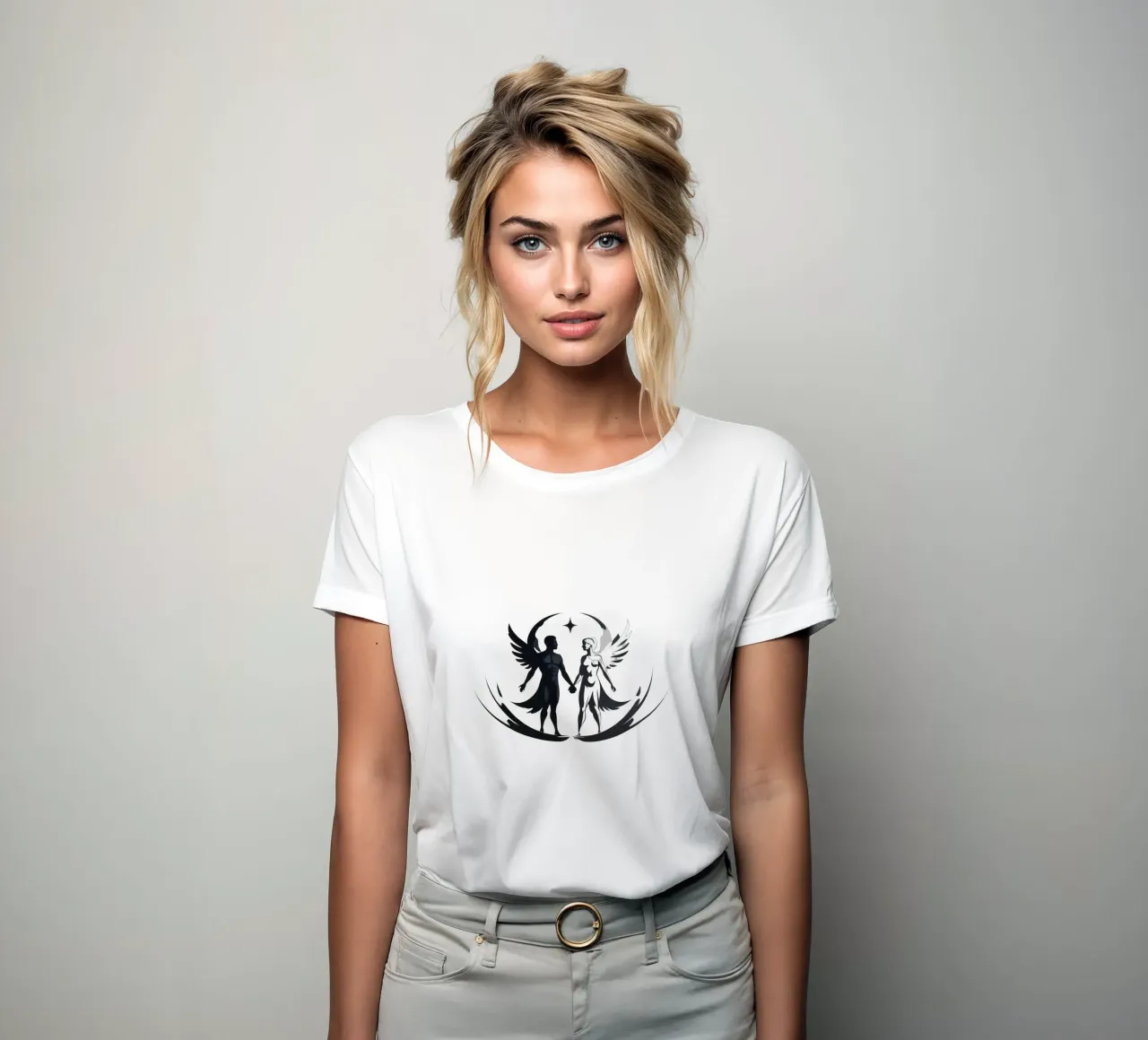 Symbolic representation of duality and unity through art women's fitted t-shirt by DesignDoodle