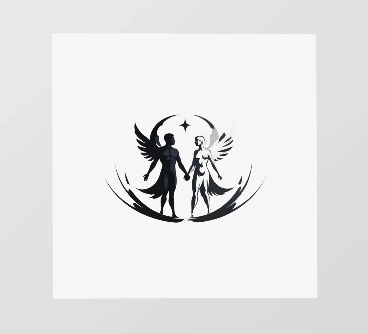 Symbolic representation of duality and unity through art backlit film by DesignDoodle