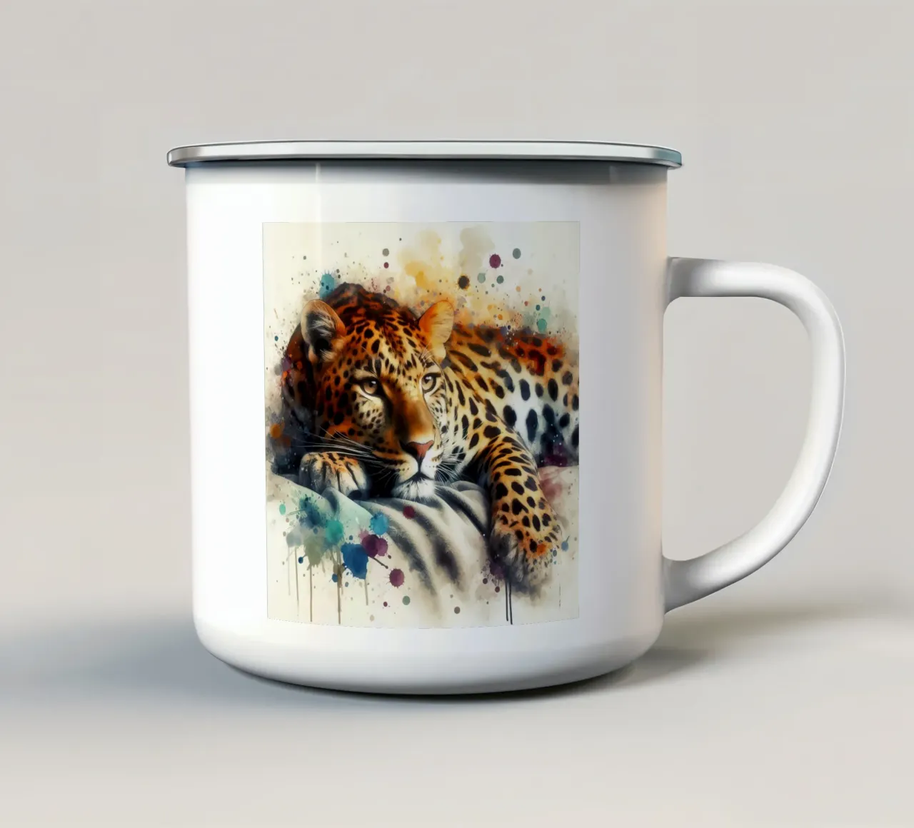 Un leopardo nel mio letto tazza in smalto da ARTVI-SHOP