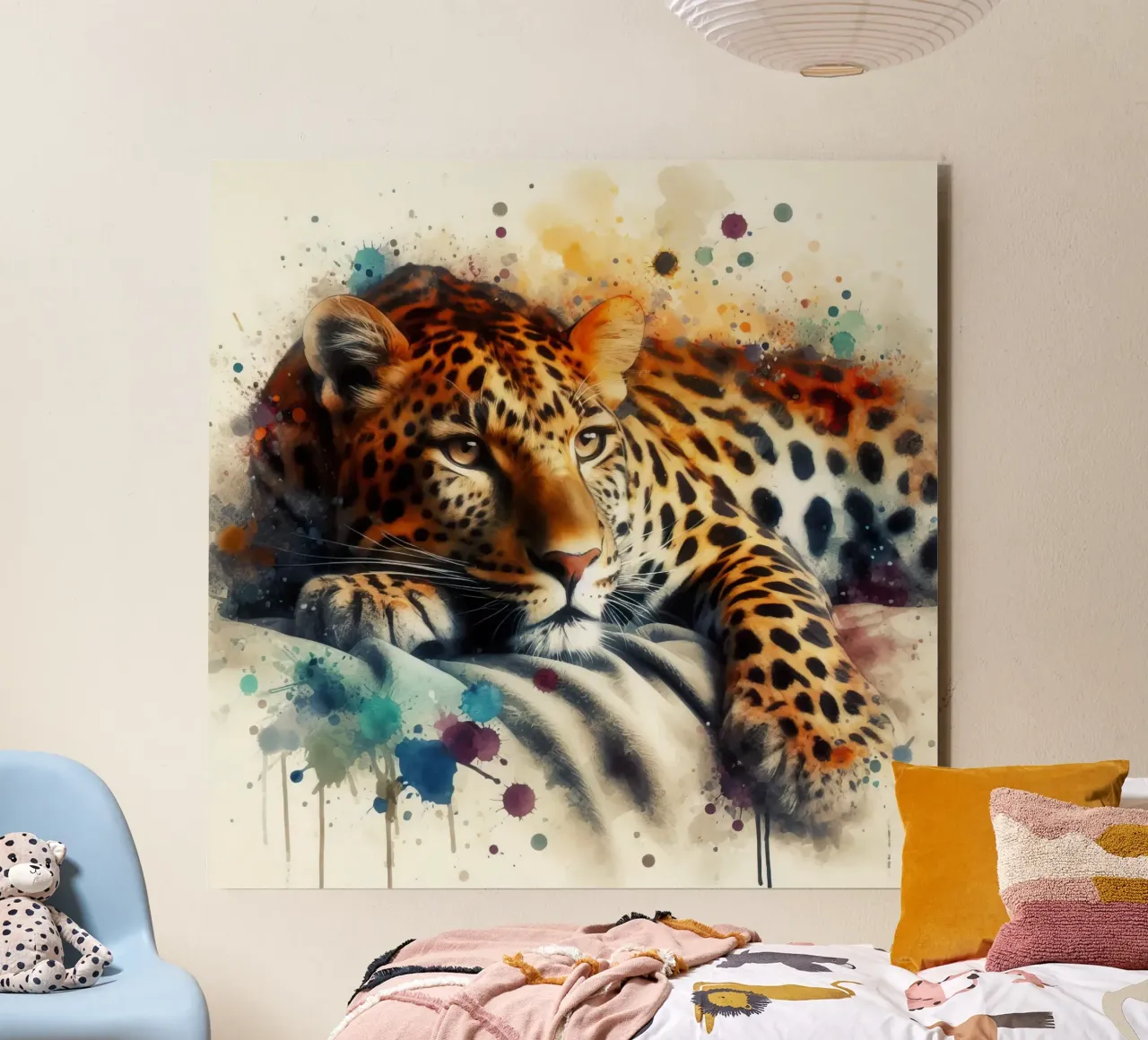 Un leopardo nel mio letto alluminio dibond da 🎁 ARTVI-SHOP
