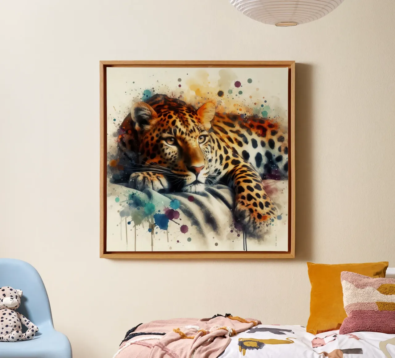 Un leopardo nel mio letto tela con Cornice a cassetta da 🎁 ARTVI-SHOP