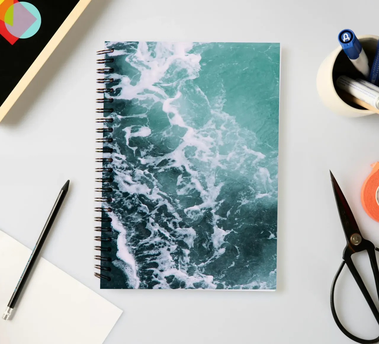 Ocean Waves spiral notebook by susea