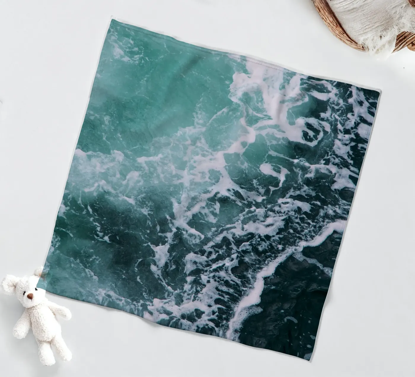 Ocean Waves fleece blanket by susea