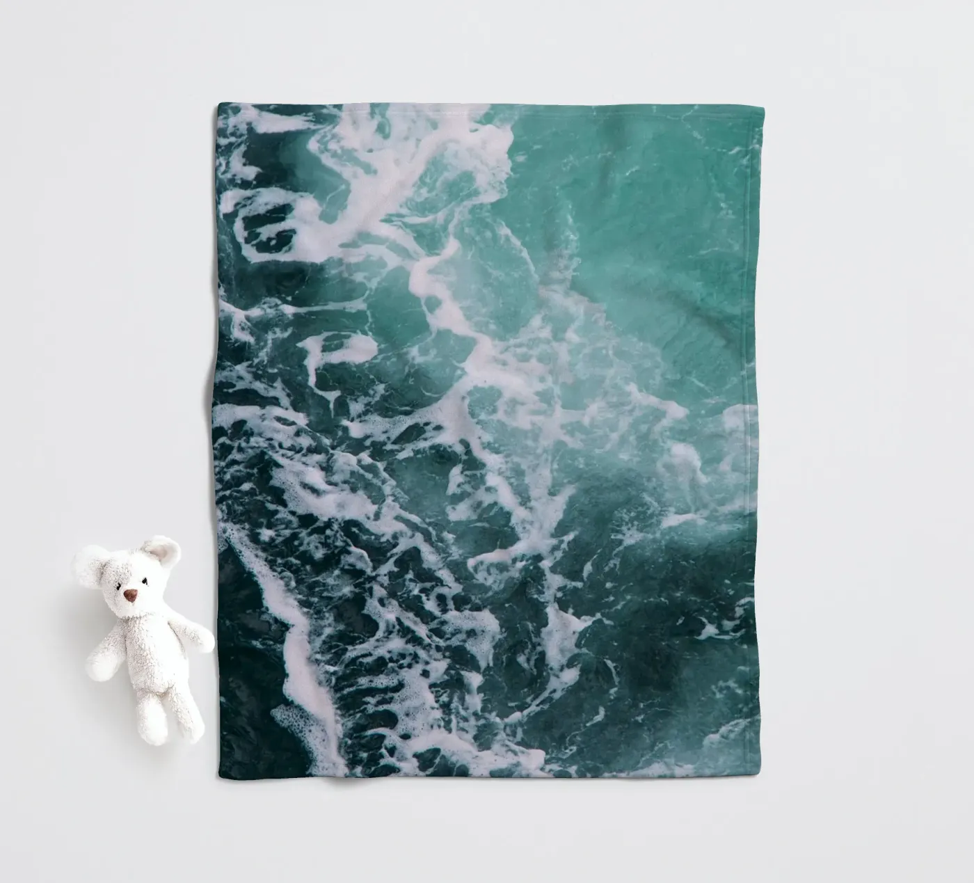 Ocean Waves fleece blanket by susea
