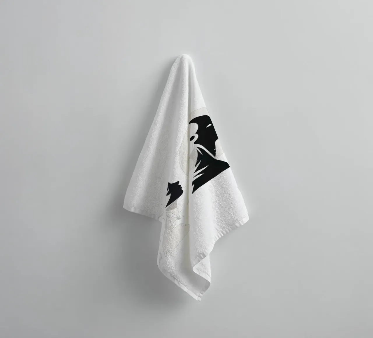 Modern design showcasing a stylized contrast between human towel by DesignDoodle