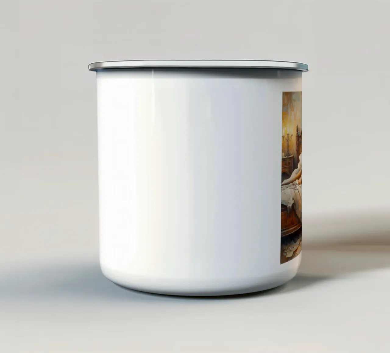 Un leone nel mio letto tazza in smalto da ARTVI-SHOP