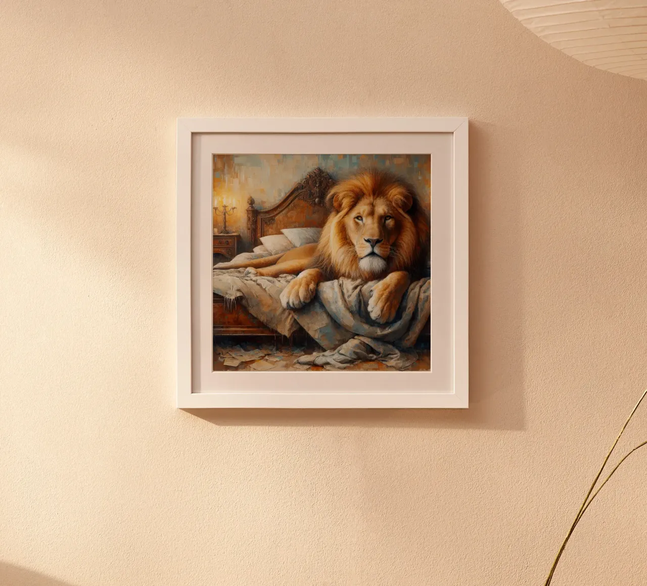 Un león en mi cama hahnemühle de 🎁 ARTVI-SHOP