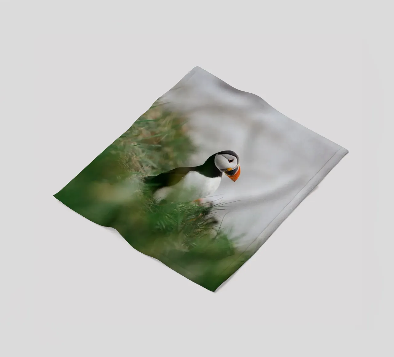 Puffin in Scotland coperta in pile da susea