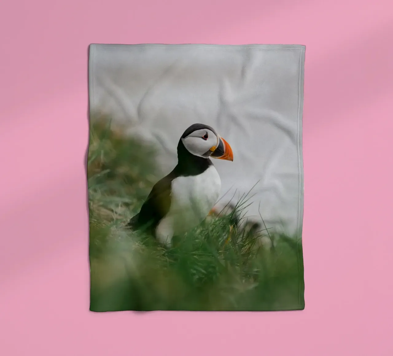 Puffin in Scotland coperta in pile da susea