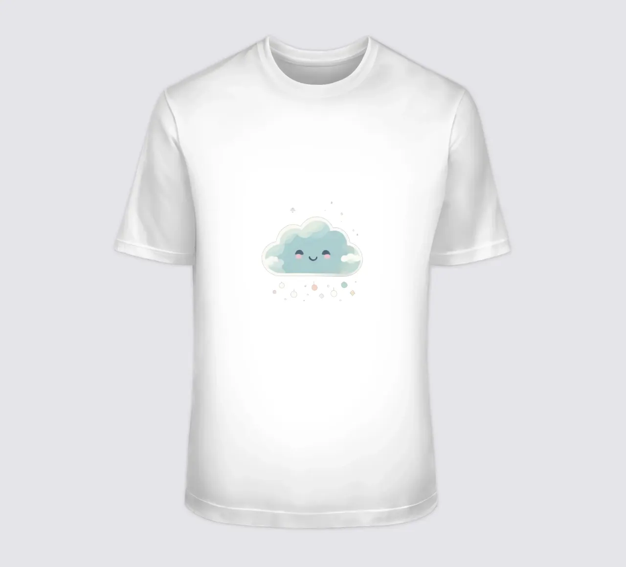 Cute cloud character smiling with colorful raindrops and spa t-shirt by DesignDoodle