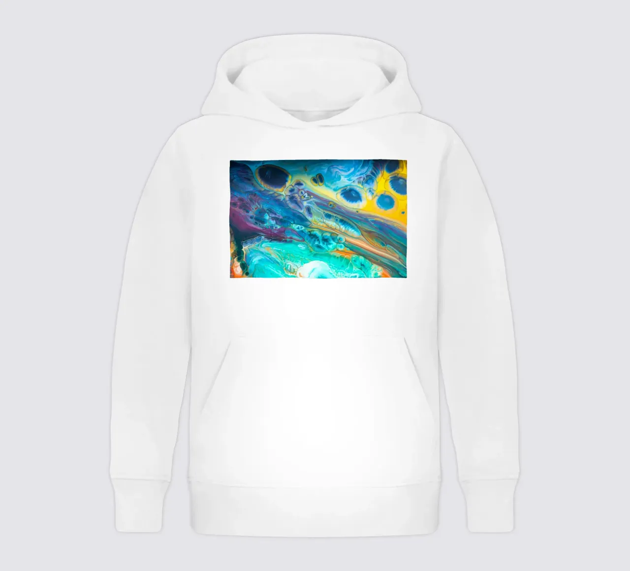 Blue Acrylic Pour Color Liquid marble abstract surfaces Desi kids hoodie by 🎁 ARTVI-SHOP