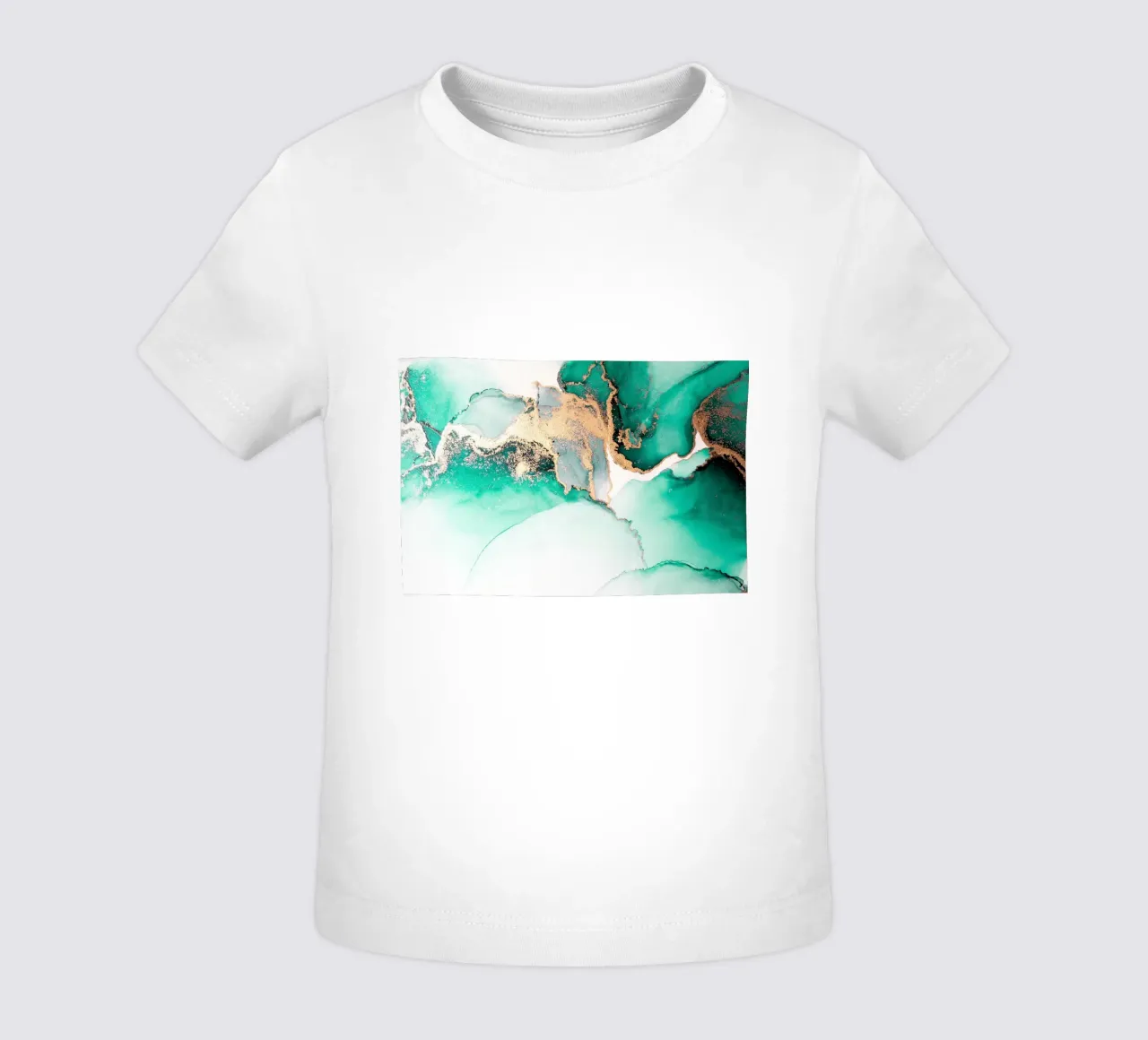 Oro verde fondo abstracto de mármol tinta líquida arte dolor camiseta de bebé de 🎁 ARTVI-SHOP
