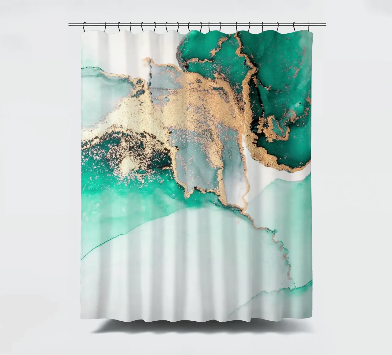 Grünes Gold abstrakten Hintergrund von Marmor flüssige Tinte Kunst Schmerz Duschvorhang von 🎁 ARTVI-SHOP
