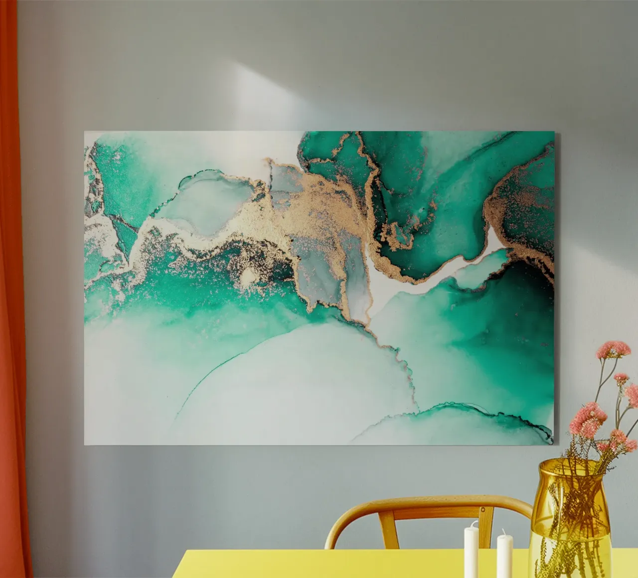 Green gold abstract background of marble liquid ink art pain forex plate by 🎁 ARTVI-SHOP