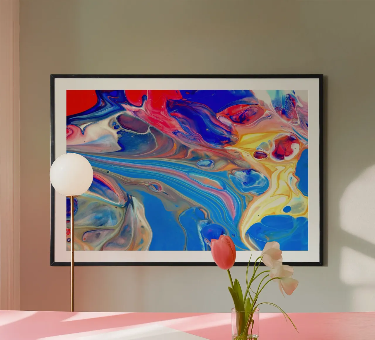 Sfondo di vernice acrilica che cola, colori di lusso carta hahnemühle da 🎁 ARTVI-SHOP