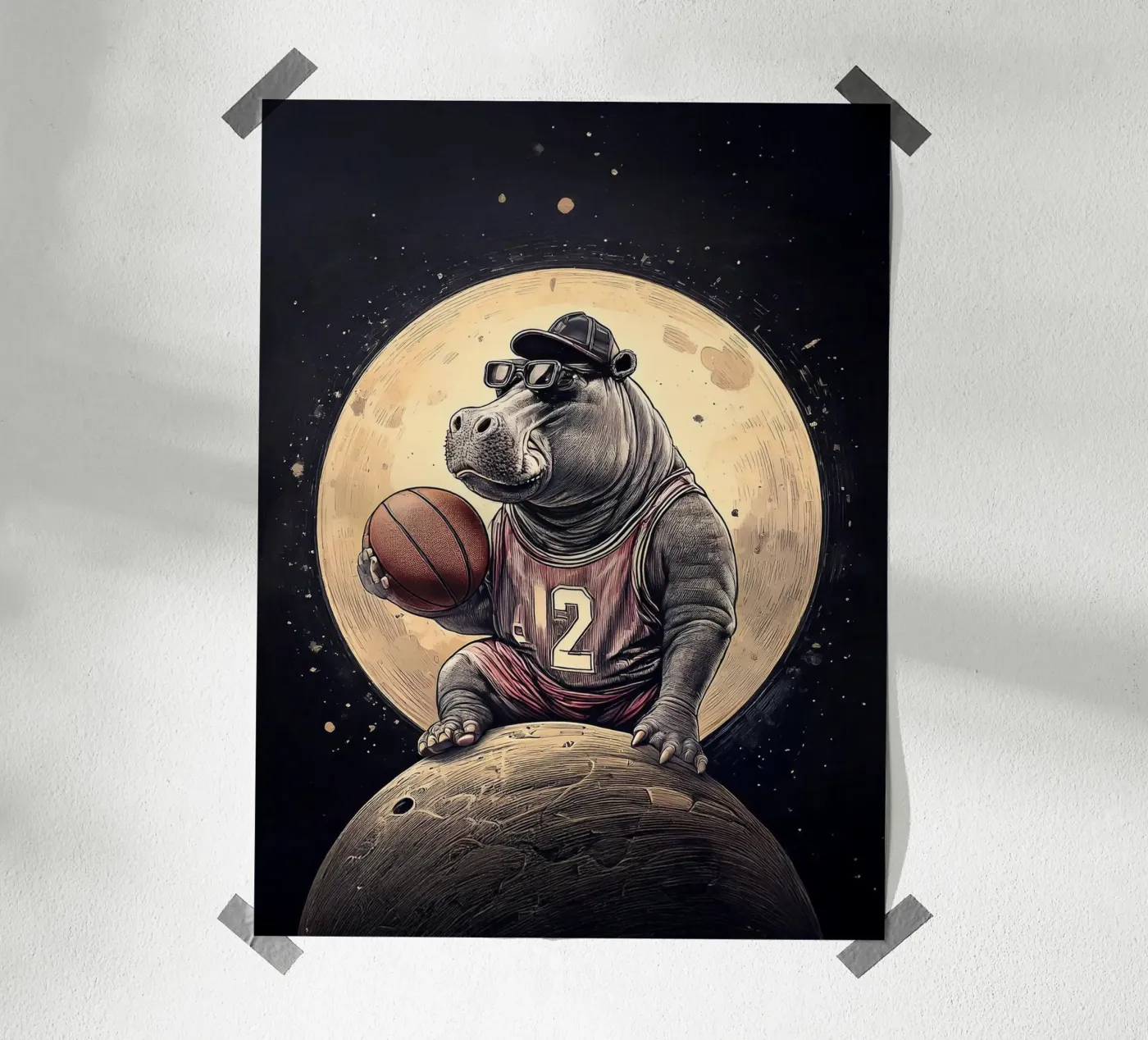 Hippo Moon poster by tylerstudio