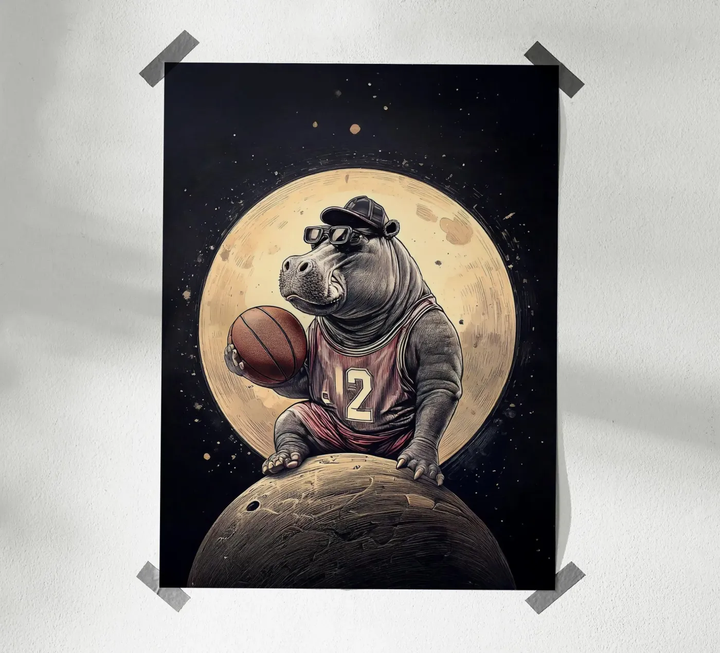 Hippo Moon poster by tylerstudio
