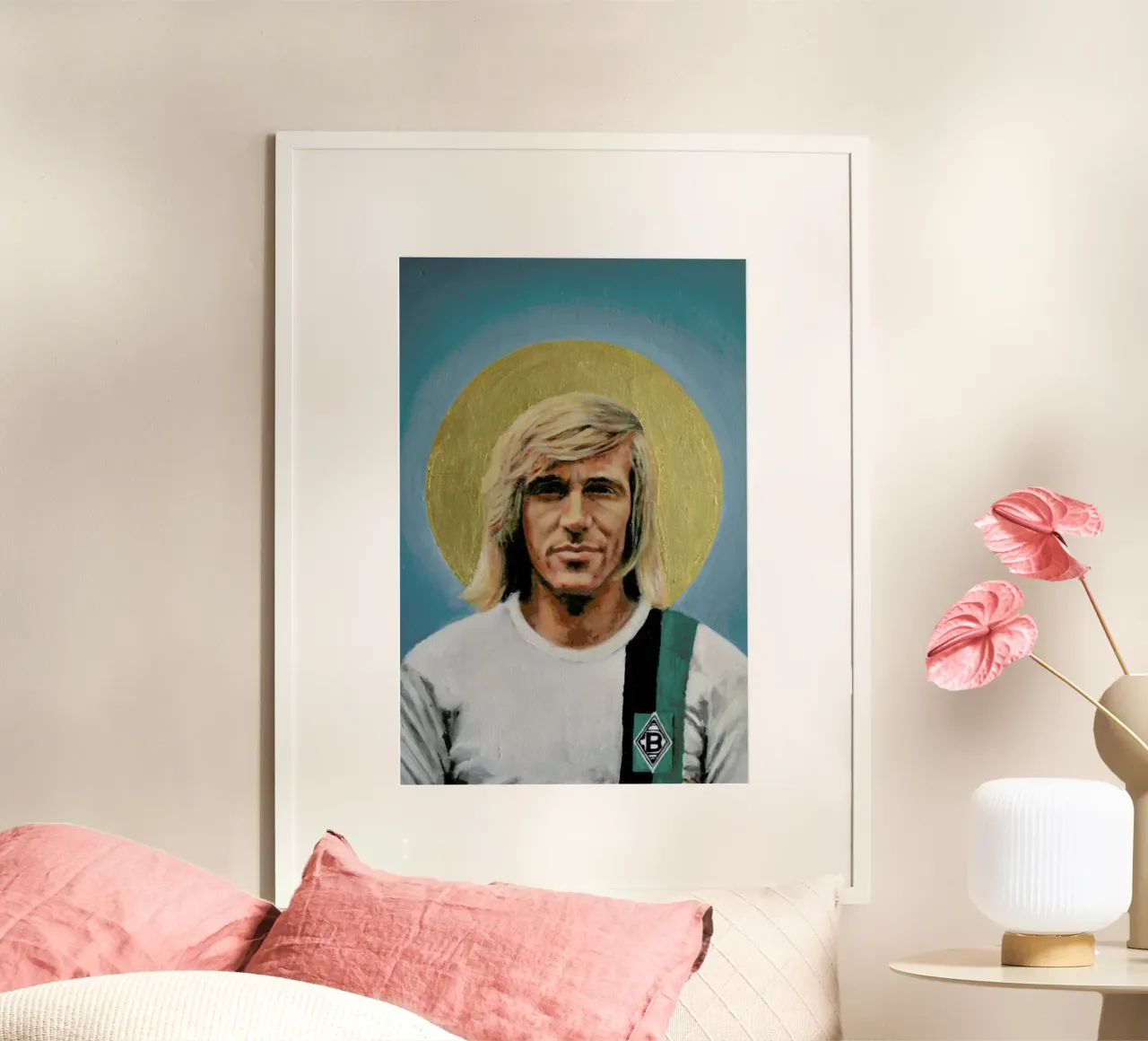 Football Icon - Günter Netzer poster con telaio in plastica da David Diehl