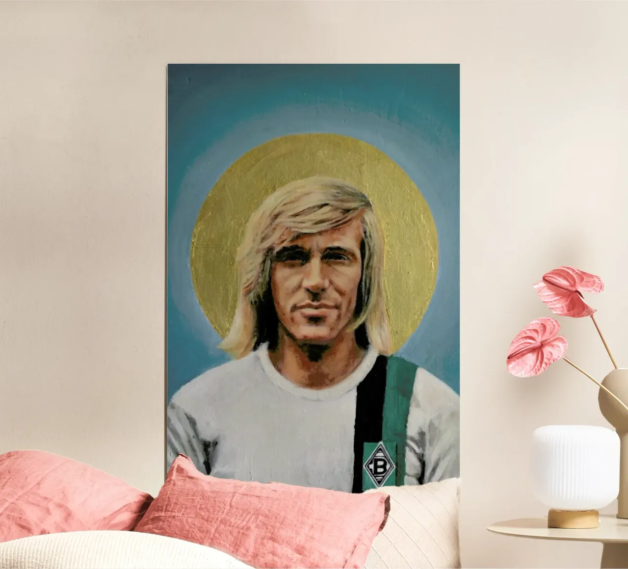 Football Icon - Günter Netzer poster con telaio in plastica da David Diehl