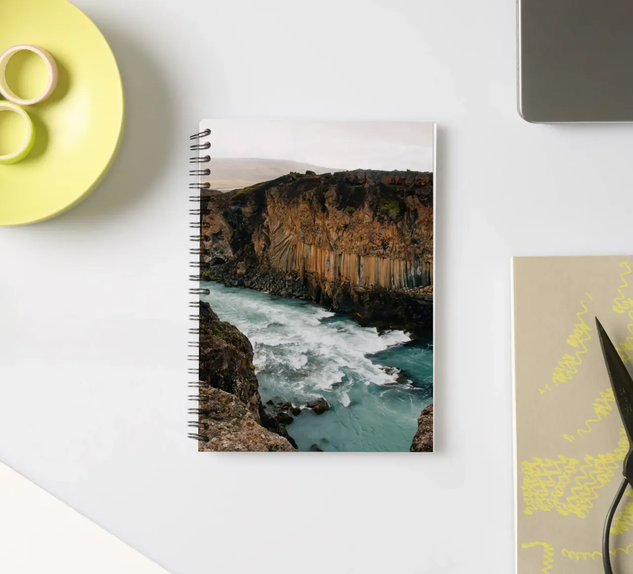 Landscape at Aldeyjarfoss on Iceland spiral notebook by susea