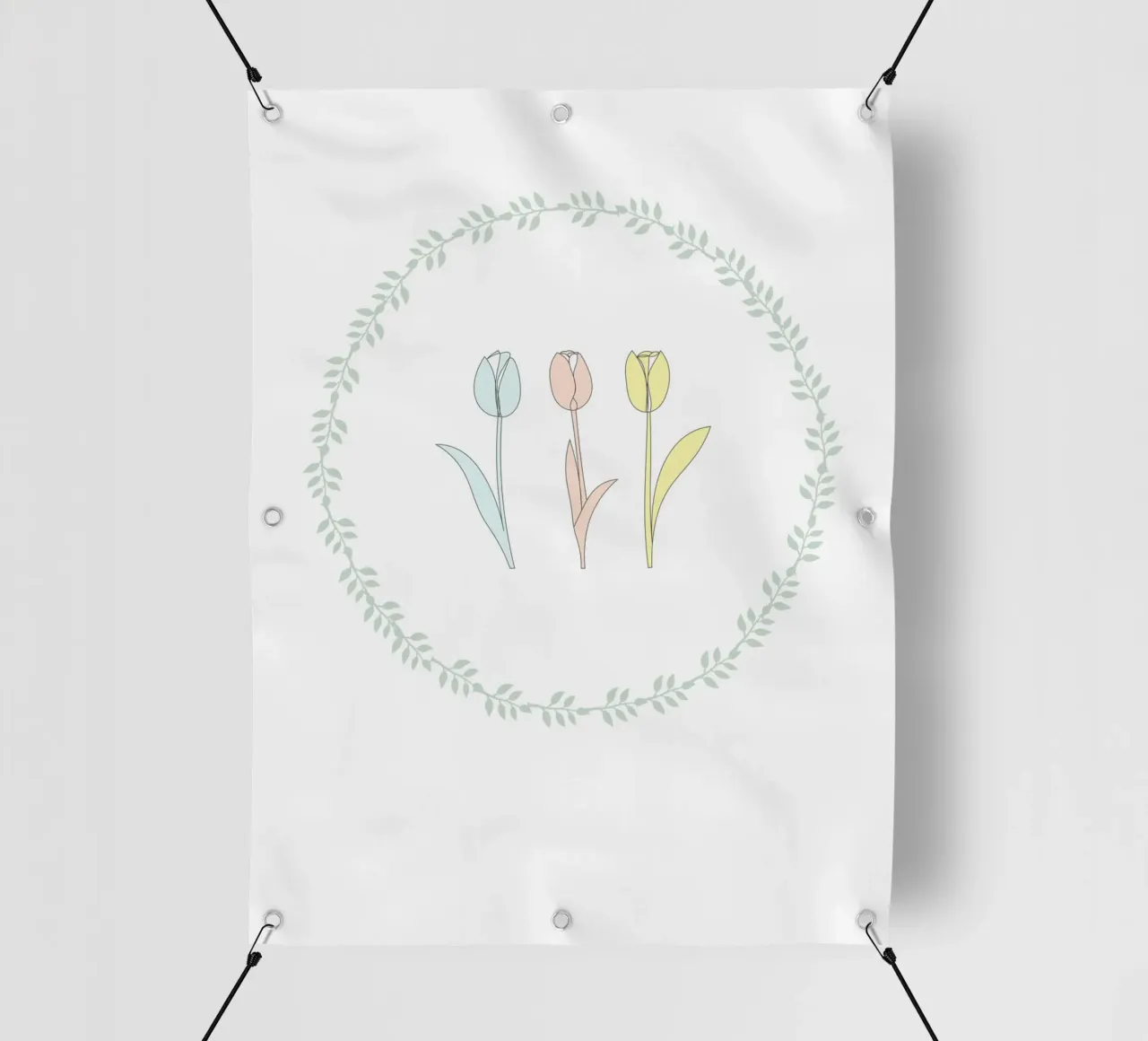 TULIP FLOWERS telo in pvc da natural neutral