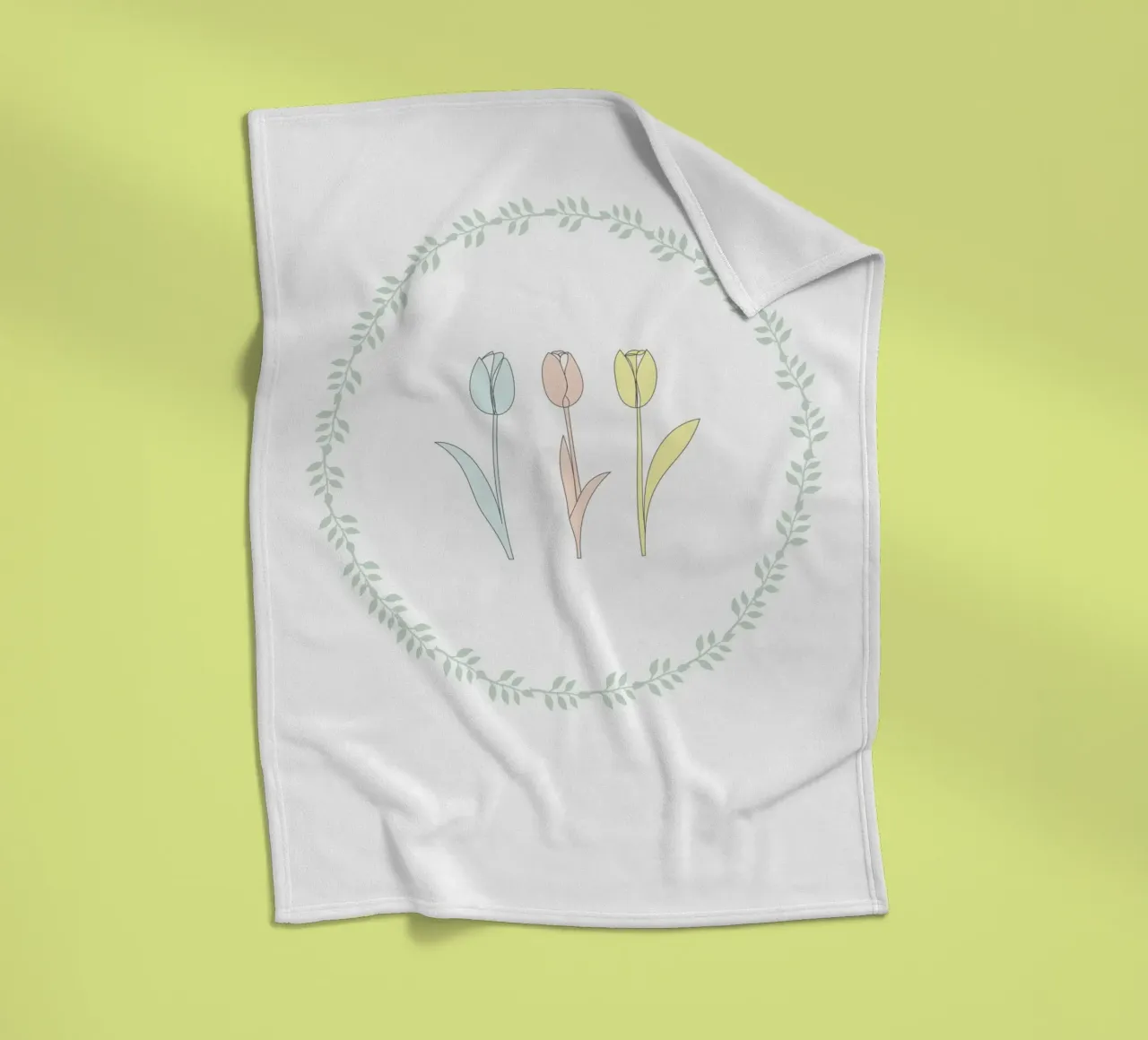TULIP FLOWERS coperta in pile da natural neutral
