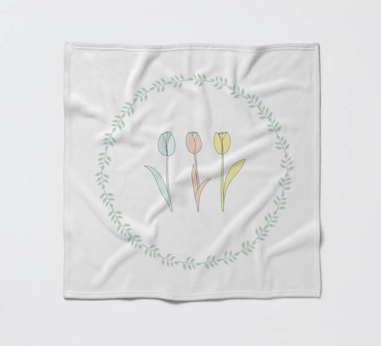TULIP FLOWERS coperta in pile da natural neutral