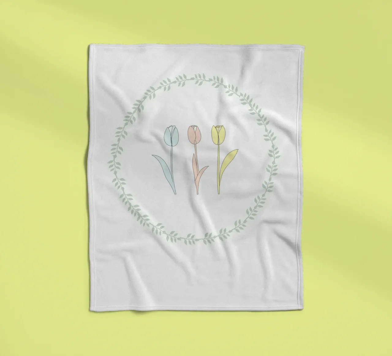TULIP FLOWERS coperta in pile da natural neutral