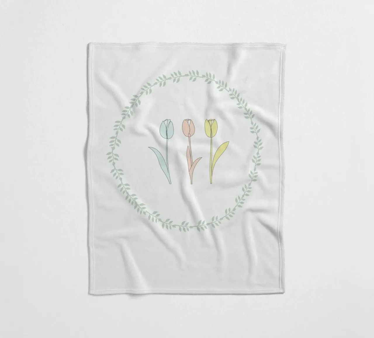 TULIP FLOWERS coperta in pile da natural neutral