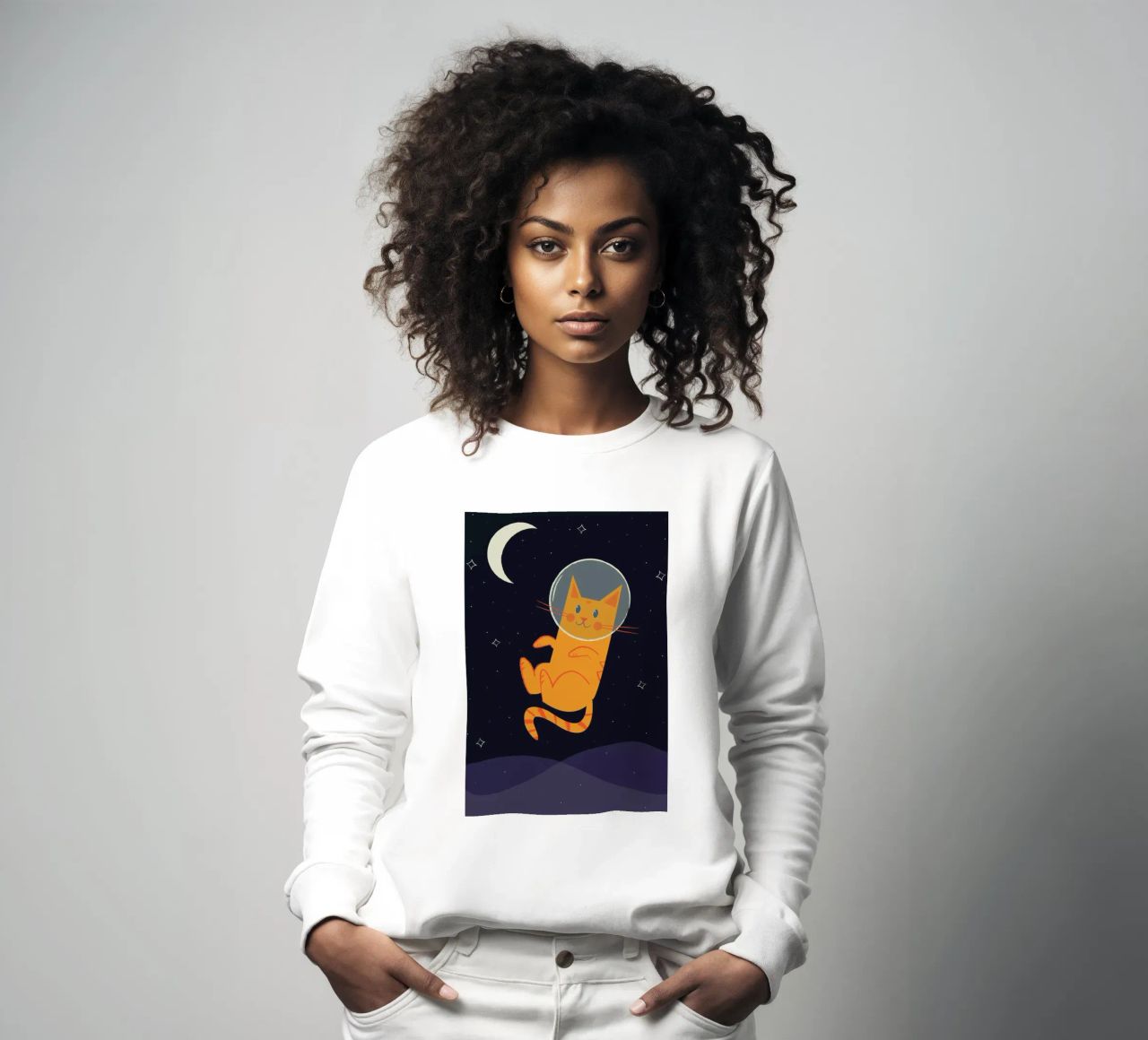 Floating Space Cat felpa da Karin Bijlsma
