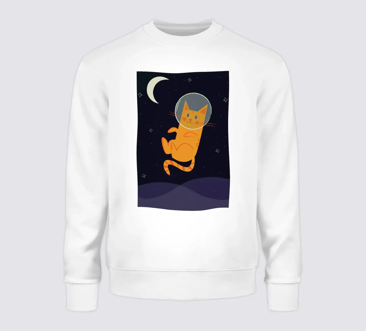 Floating Space Cat Sweatshirt von Karin Bijlsma