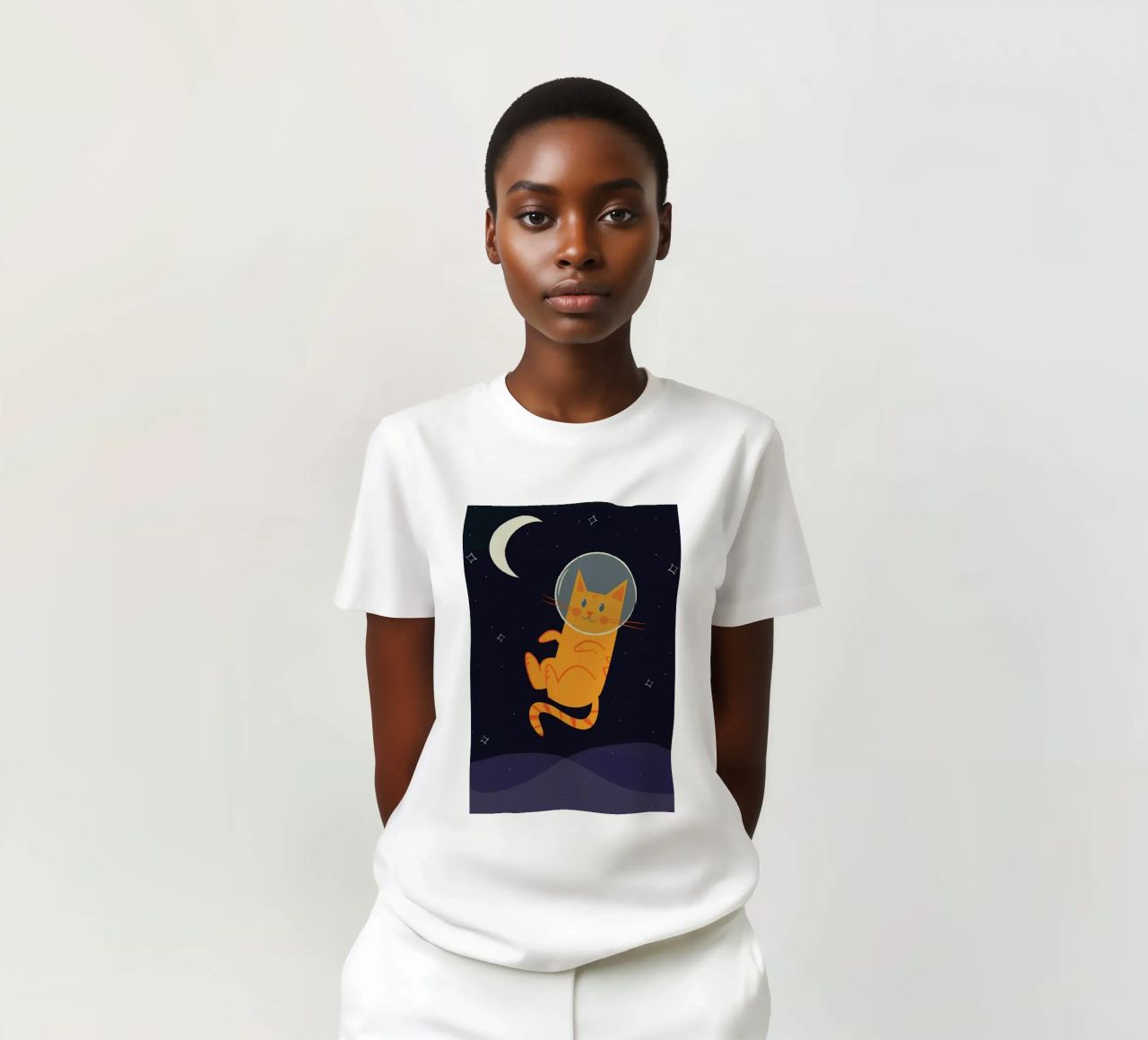 Floating Space Cat t-shirt da Karin Bijlsma