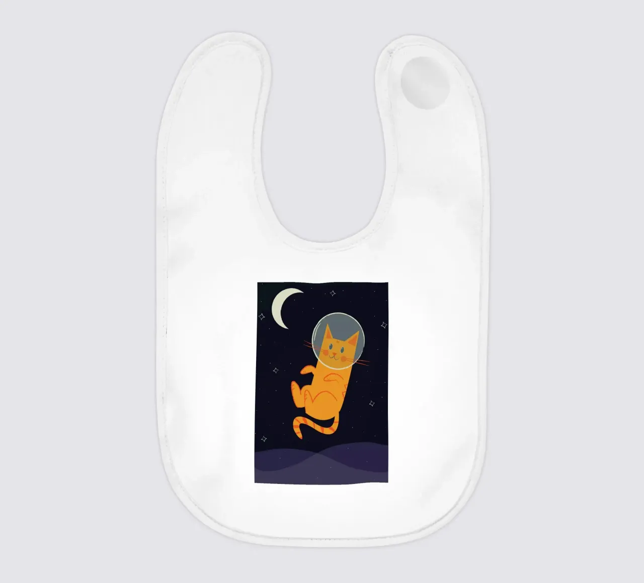 Floating Space Cat baby slabbetje van Karin Bijlsma