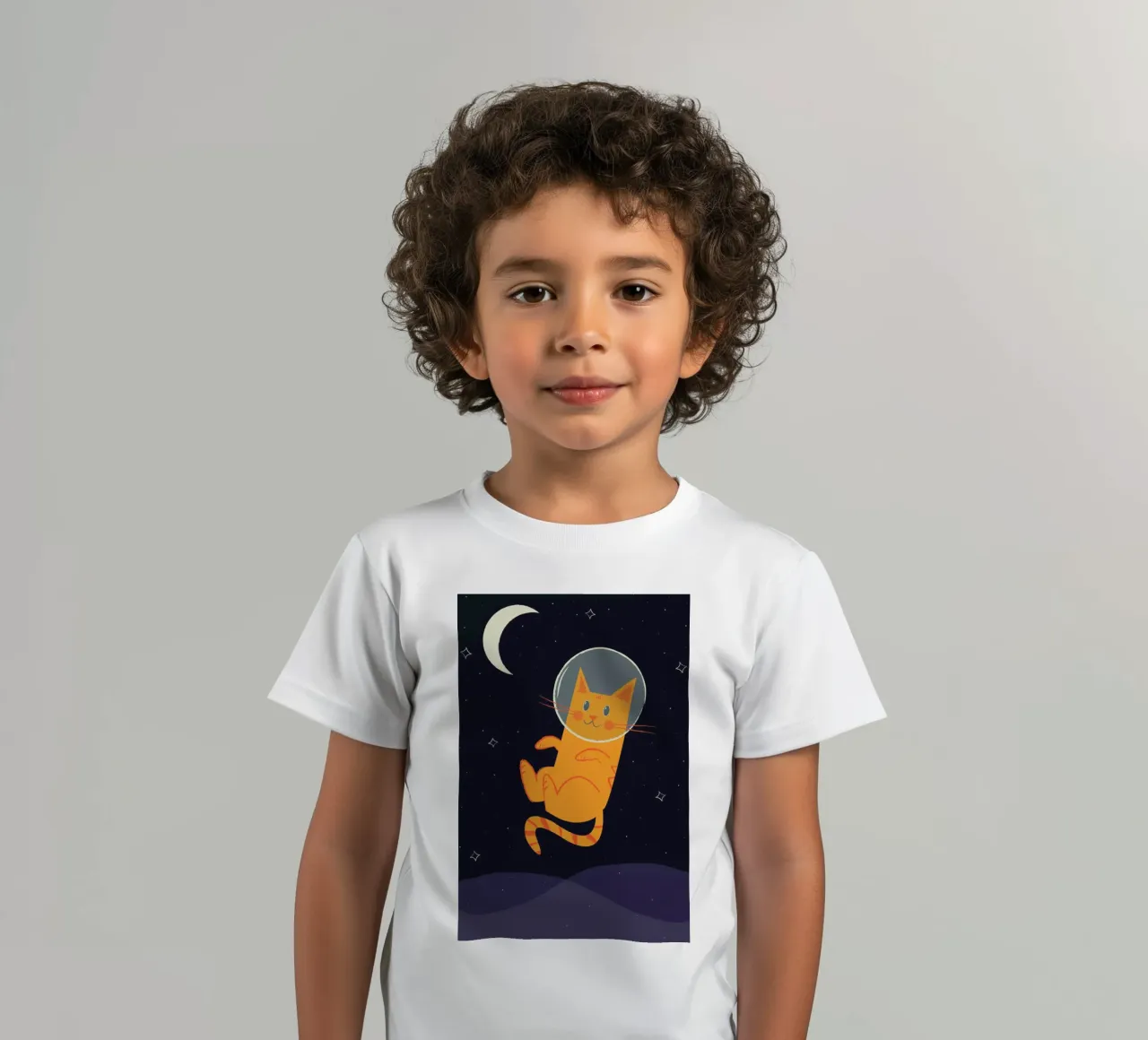 Floating Space Cat t-shirt bambini da Karin Bijlsma