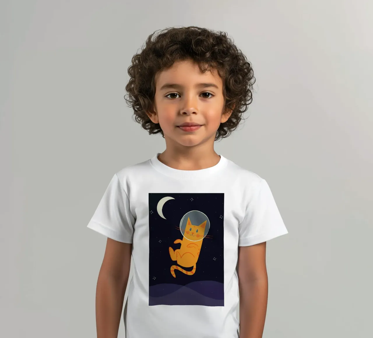 Floating Space Cat t-shirt bambini da Karin Bijlsma