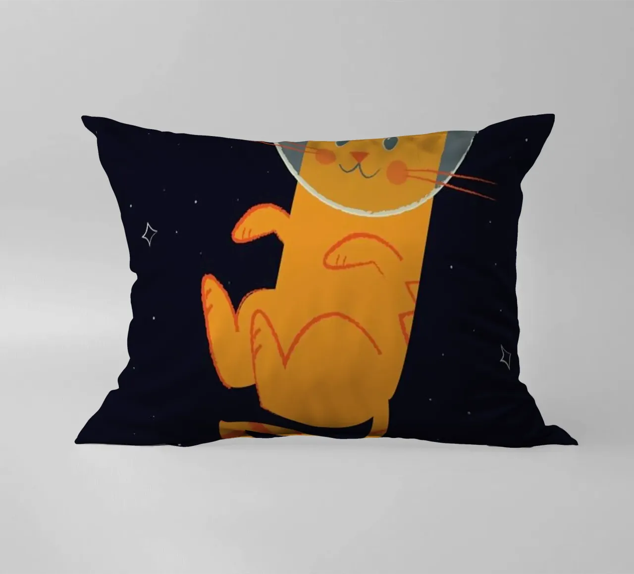 Floating Space Cat Kissen von Karin Bijlsma